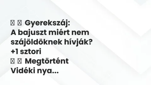 Vicces történet: 
	    	    Gyerekszáj:


A bajuszt miért nem szájöldöknek…