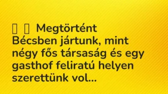 Vicces történet: 
	    	    Megtörtént


Bécsben jártunk, mint négy fős társaság és…