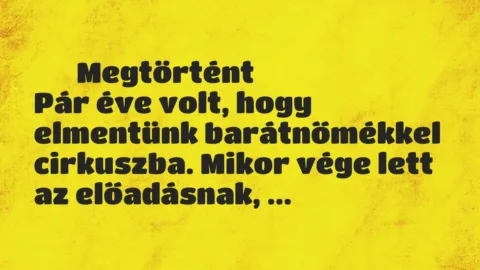 Vicces történet: 
	    	    Megtörtént


Pár éve volt, hogy elmentünk barátnőmékkel…
