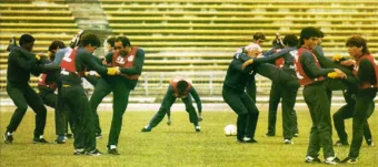 1986.  Bp., a brazil labdarúgó válogatott edzése a Népstadionban.
Képes Sport
 #RK1776679266
