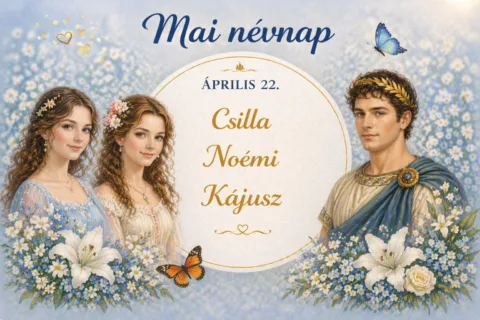 Mai névnap – április 22.: Csilla, Noémi és Kájusz
