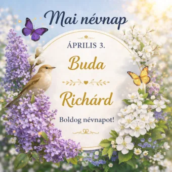Mai névnap – április 3.: Buda és Richárd
