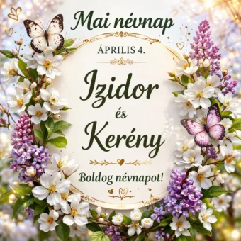 Mai névnap – április 4.: Izidor és Kerény