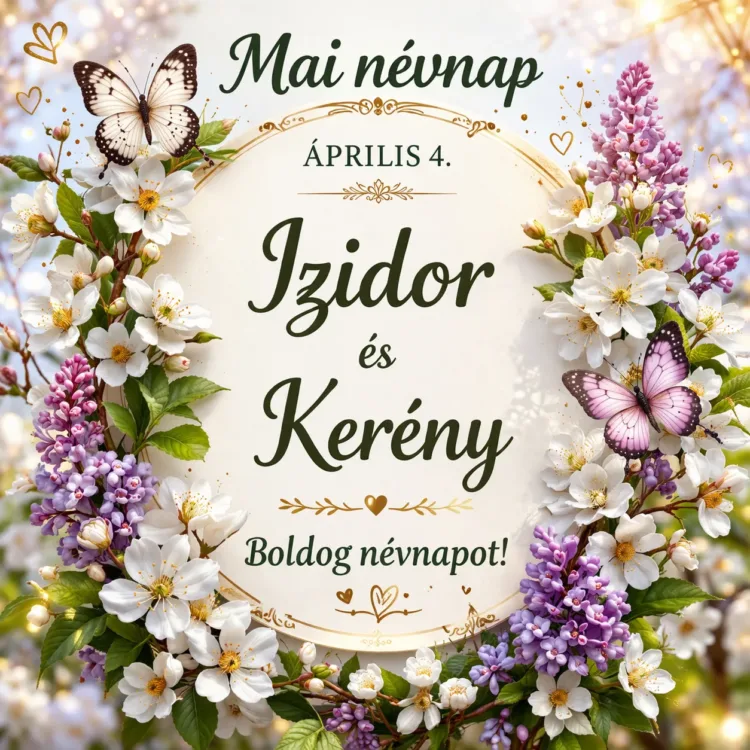 Mai névnap – április 4. Izidor és Kerény Mai névnap – április 4.: Izidor és Kerény