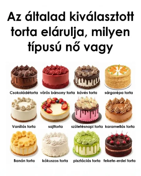 Rejtvény: Melyik tortát választod? Elárulja, milyen nő vagy