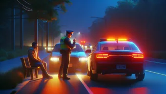 Vicc: A rendőr közlekedési ellenőrzés céljából megállít egy autóst.