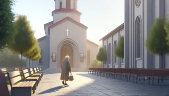 Vicc: Az idős hölgy elmegy a templomba, mert szeretne imádkozni.
