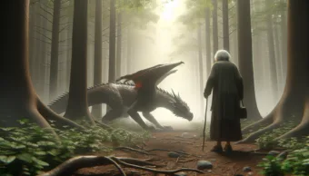 Vicc: Egy öregasszony megy az erdőn, amikor egyszer csak egy sárkány tűnik fel előtte…