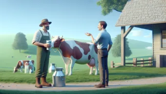 Vicc: Hát, komám, mi az, hogy annyiba kerül a tej? Különösen most, hogy a tehenek…