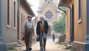 Vicc: Józsi bácsi megy haza a templomból, és találkozik Sárival, a szomszédasszonnyal…