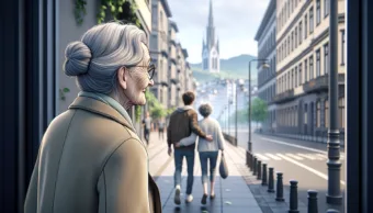 Vicc: Mária néni sétál a városban, amikor megpillant egy fiatal párt.