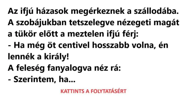 Vicc: Tetszelegve nézegeti magát a tükör előtt a… Vicc: Tetszelegve nézegeti magát a tükör előtt a…