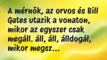 A mérnök, az orvos és Bill Gates utazik a vonaton, mikor az egyszer… – Vicc