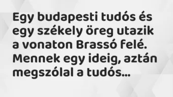 Egy budapesti tudós és egy székely öreg utazik a vonaton Brassó felé…. – Vicc