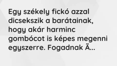 Egy székely fickó azzal dicsekszik a barátainak, hogy akár harminc… – Vicc