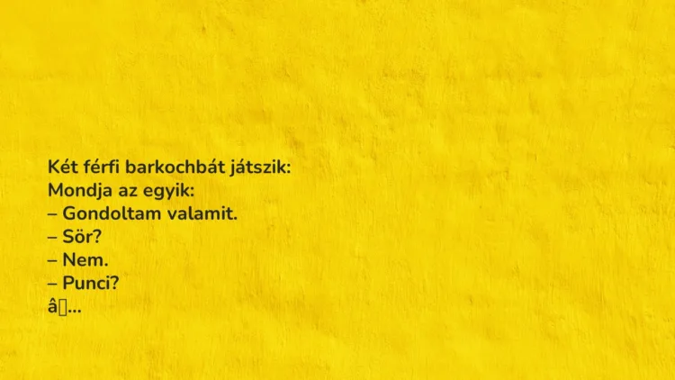 Vicc: Két férfi barkochbát játszik Vicc: Két férfi barkochbát játszik