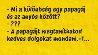 Vicc: – Mi a különbség egy papagáj és az anyós között?

– ???

– A…