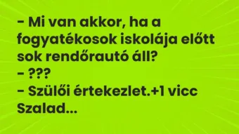 Vicc: – Mi van akkor, ha a fogyatékosok iskolája előtt sok rendőrautó…