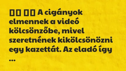 Viccek:
A cigányok elmennek a videó kölcsönzőbe, mivel… Viccek:
A cigányok elmennek a videó kölcsönzőbe, mivel…