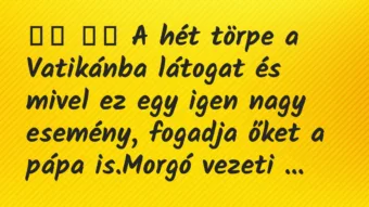 Viccek: 
		  
		  A hét törpe a Vatikánba látogat és mivel ez egy…