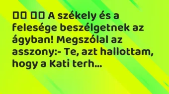 Viccek: 
		  
		  A székely és a felesége beszélgetnek az ágyban!…