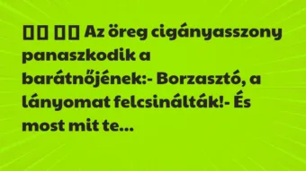 Viccek: 
		  
		  Az öreg cigányasszony panaszkodik a…