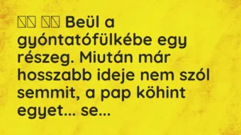 Viccek: 
		  
		  Beül a gyóntatófülkébe egy részeg. Miután már…