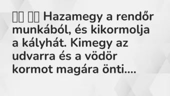 Viccek: 
		  
		  Hazamegy a rendőr munkából, és kikormolja a…