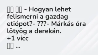 Viccek: 
		  
		  – Hogyan lehet felismerni a gazdag etiópot?- …