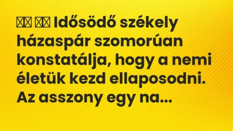 Viccek: 
		  
		  Idősödő székely házaspár szomorúan…