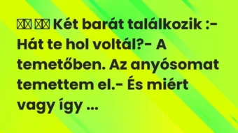 Viccek: 
		  
		  Két barát találkozik :- Hát te hol voltál?