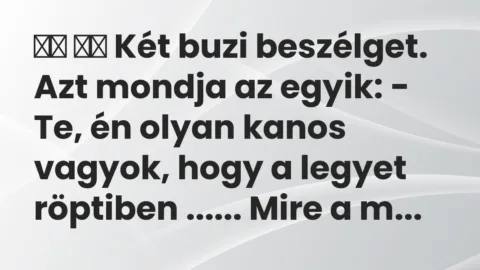 Viccek:
Két buzi beszélget. Azt mondja az egyik: -… Viccek:
Két buzi beszélget. Azt mondja az egyik: -…