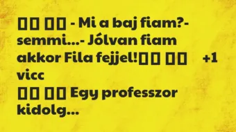 Viccek:
– Mi a baj fiam?- semmi…- Jólvan fiam a… Viccek:
– Mi a baj fiam?- semmi…- Jólvan fiam a…