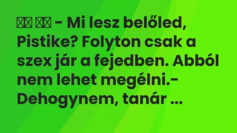 Viccek: 
		  
		  – Mi lesz belőled, Pistike? Folyton csak a szex…
