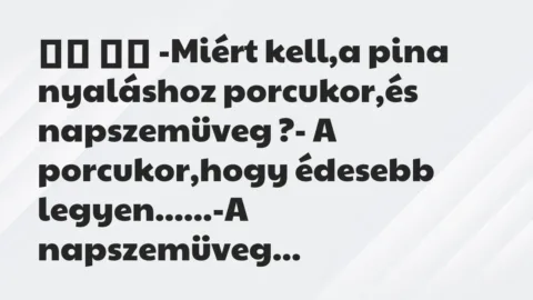 Viccek: 
		  
		  -Miért kell,a pina nyaláshoz porcukor,és…