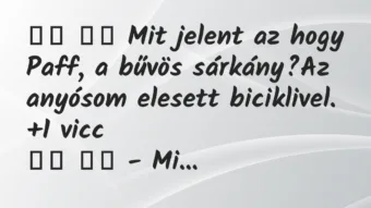 Viccek: 
		  
		  Mit jelent az hogy Paff, a bűvös sárkány?Az a…
