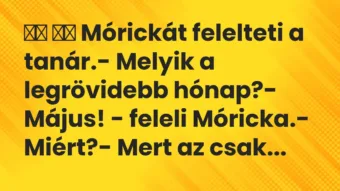 Viccek: 
		  
		  Mórickát felelteti a tanár.- Melyik a…