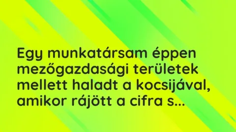 Vicces történet: 
	    	    


Egy munkatársam éppen mezőgazdasági…