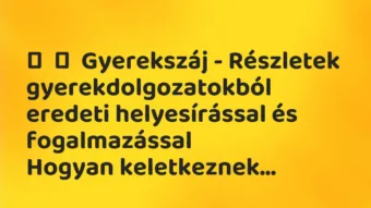 Vicces történet: 
	    	    Gyerekszáj – Részletek gyerekdolgozatokból eredeti…