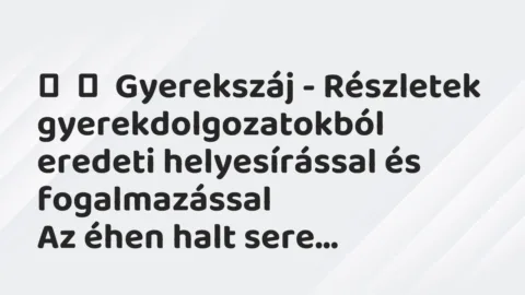 Vicces történet: 
	    	    Gyerekszáj – Részletek gyerekdolgozatokból eredeti…