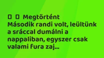 Vicces történet: 
	    	    Megtörtént


Második randi volt, leültünk a sráccal…