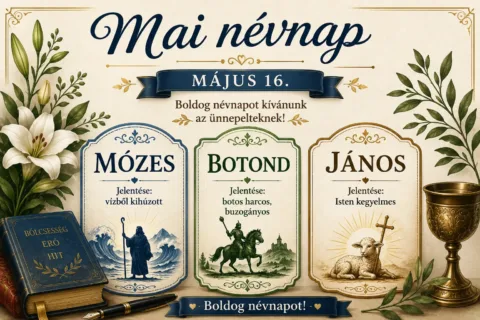 Mai névnap – május 16.: Mózes, Botond és János