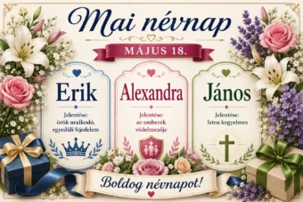 Mai névnap – május 18.: Erik, Alexandra és János