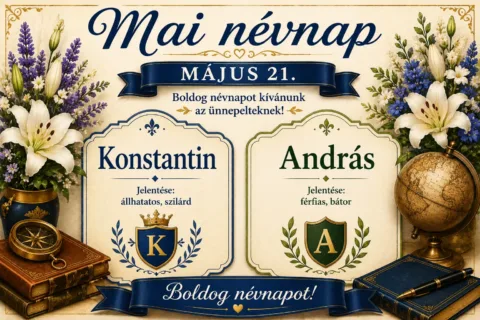 Mai névnap – május 21.: Konstantin és András