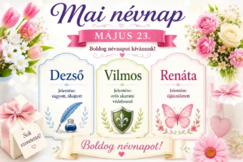 Mai névnap – május 23. Dezső, Vilmos és Renáta Mai névnap – május 23.: Dezső, Vilmos és Renáta