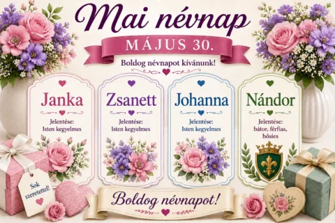 Mai névnap – május 30.: Janka, Zsanett, Johanna és Nándor