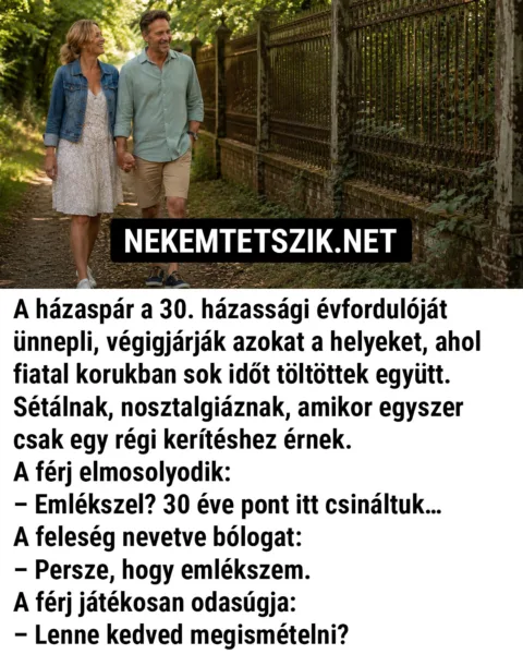 VICC: Házaspár a 30. házassági évfordulót ünnepli NEVETÉS GARANTÁLT: A házasság harminc évének megünneplése