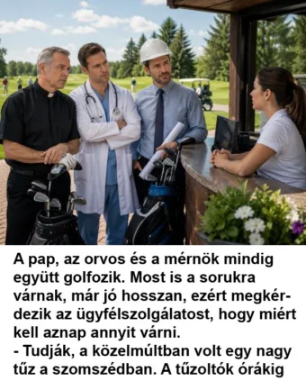 Vicc: A pap, az orvos és a mérnök mindig együtt Vicc: A pap, az orvos és a mérnök mindig együtt golfozik