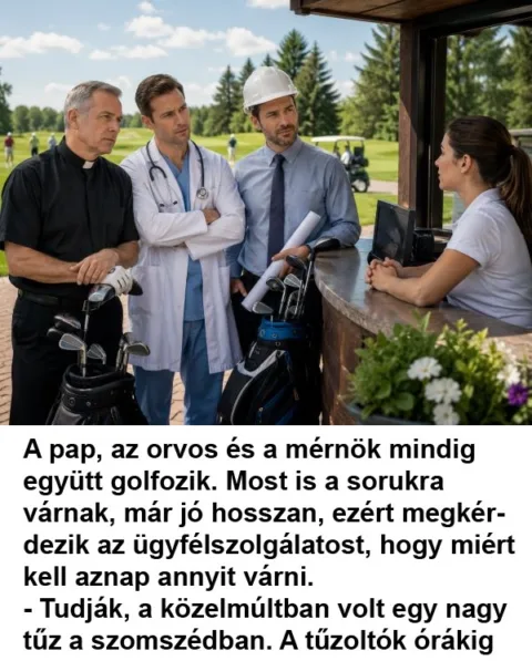 Vicc: A pap, az orvos és a mérnök mindig együtt Vicc: A pap, az orvos és a mérnök mindig együtt golfozik