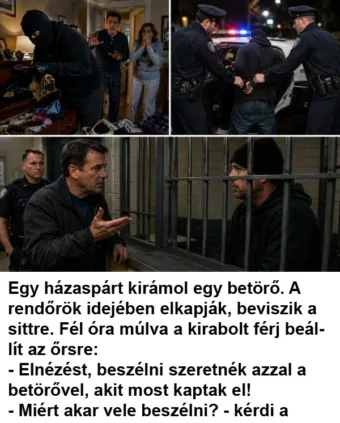 Vicc: Egy házaspárt kirámol egy betörő. A rendőrök idejében elkapják Vicc: Egy házaspárt kirámol egy betörő. A rendőrök idejében elkapják